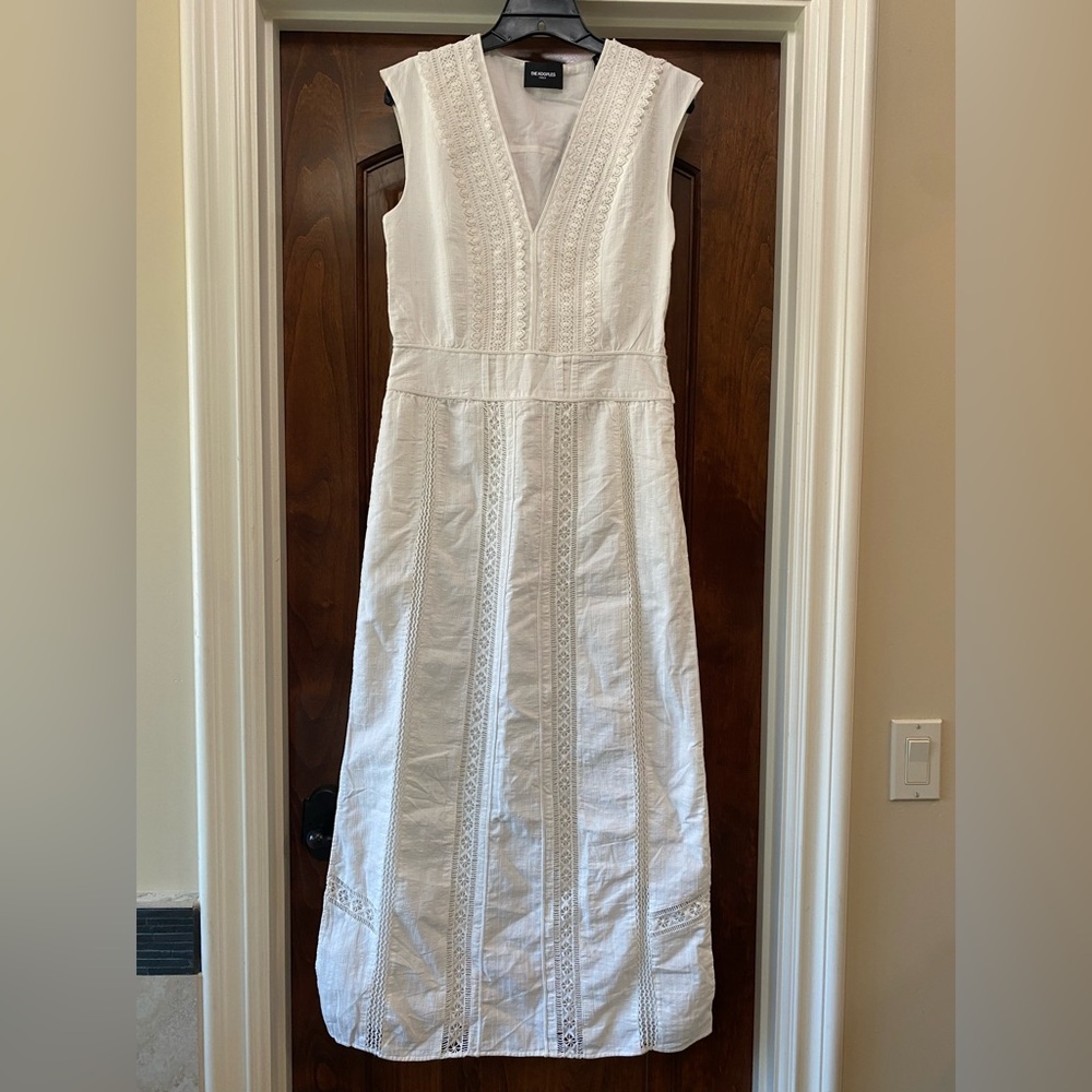 The Kooples Womens Cotton White Eyelet Sleeveless Maxi Dress Fr Sz 2 US 6 NWT